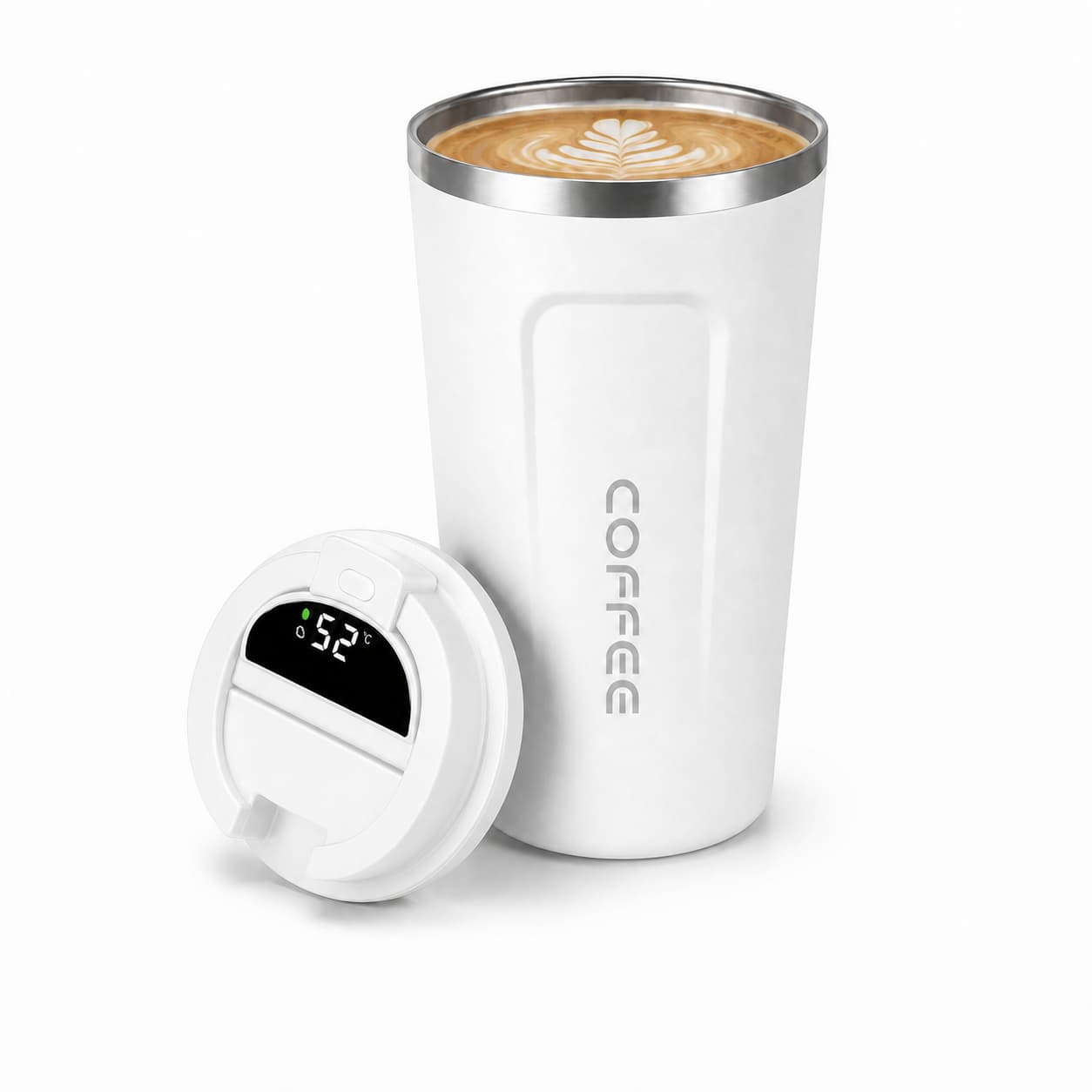 Vaso Térmico Con Display LED 510ml -  Blanco